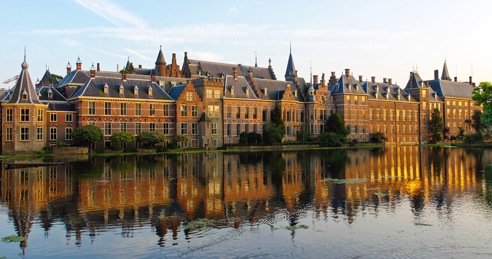 The Binnenhof, where the lower and upper houses of the States General meet.