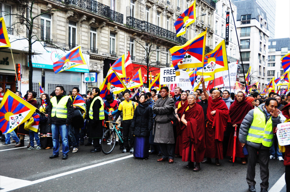 During the European Solidarity Rally in Brussels, Belgium, on 10 March 2013. (Photo courtesy: http://europe-stands-with-tibet.org)