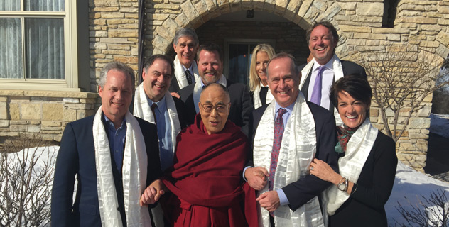 His Holiness the Dalai Lama with Mayors and other individuals concerned with building compassionate cities after their meeting in Rochester, Minnesota on February 11, 2016. (Photo courtesy/Tenzin Taklha/OHHDL)