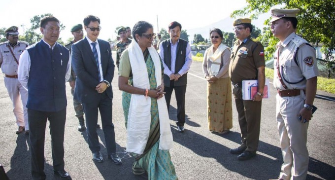 India’s Defence Minister, Ms Nirmala Sitharaman, on her visit to Arunachal Pradesh. (Photo courtesy: northeasttoday.in)