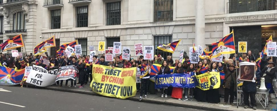 In London on Mar 10 to mark the 59th Tibetan National Uprising Day. (Photo courtesy: Free Tibet)