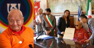 Professor Namkhai Norbu Rinpoche honoured with Italy’s highest recognition, Commander of the Order of Merit of the Italian Republic on Monday, 10 September 2018. (Photo courtesy: Ento Russo)