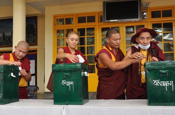 Tibetans living-in-exile cast their vote for the 16th Tibetan Parliamentary preliminary election. 