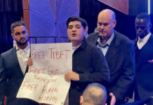 Repeated protests, including over Tibet, marred Chinese ambassador’s Australian university address