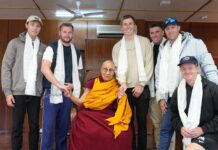 England cricket players meet Dalai Lama ahead of final Test match in local stadium