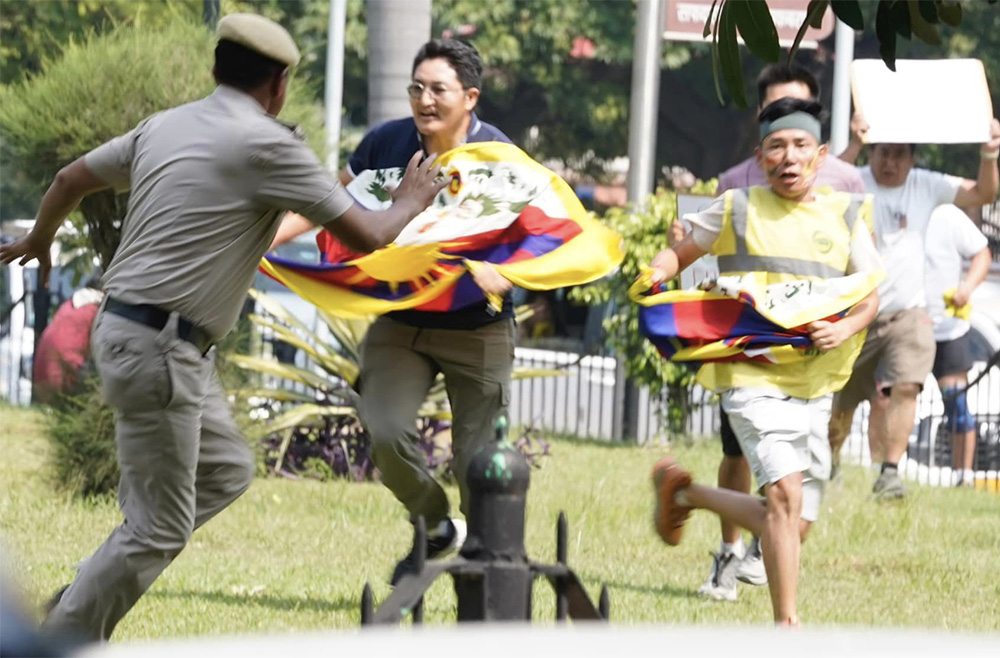 Embassy in New Delhi targeted as exile Tibetans, others protest on China’s 75th National Day