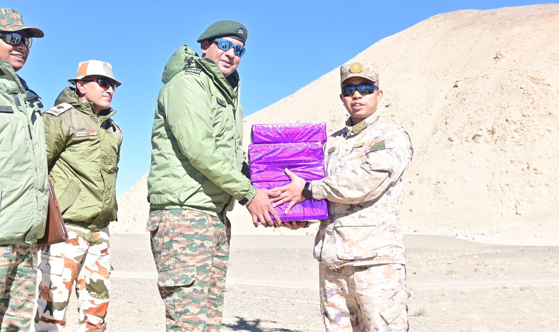 Indian and Chinese border troops exchange Diwali sweets after Depsang and Demchok disengagement