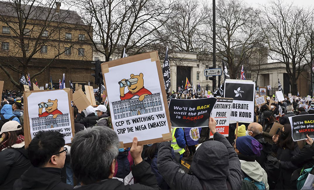 Tibetans join massive London protest against China’s mega-embassy plan