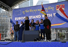 Joined by Chinese, other supporters, Tibetans rally across Europe on their 66th uprising day