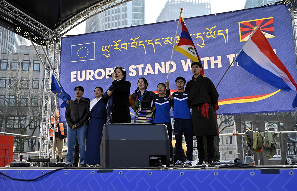Joined by Chinese, other supporters, Tibetans rally across Europe on their 66th uprising day