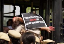 Tibetan youth activists held as they protested before New Delhi Chinese embassy over lama’s sudden death