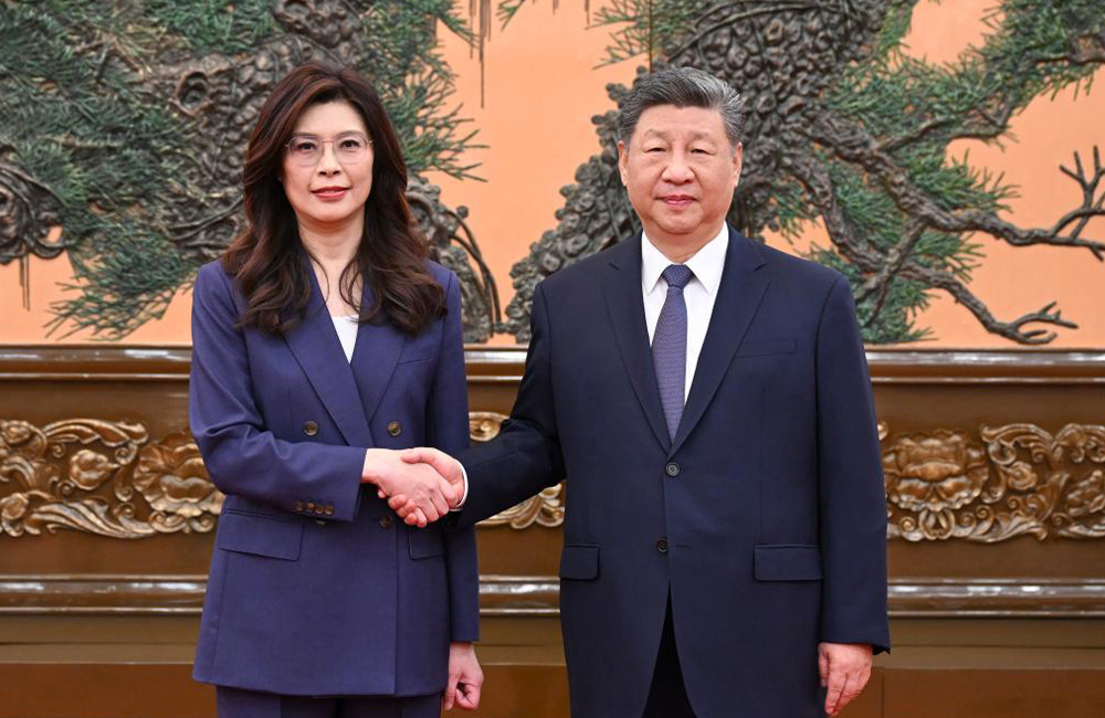 Xi to visiting KMT leader: Reunification is inevitable in great rejuvenation of the Chinese nation