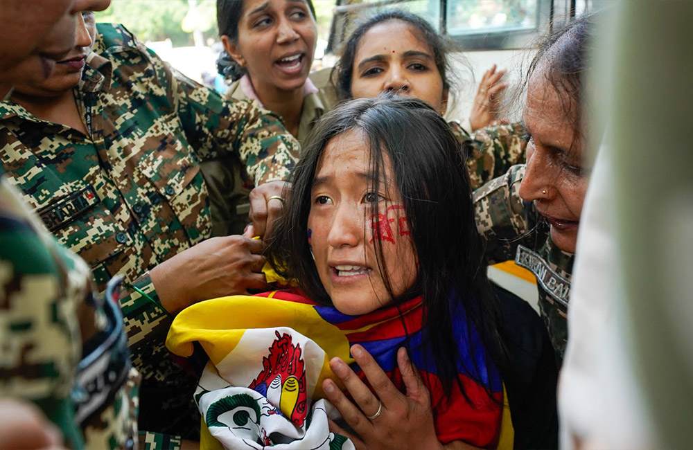 Dozens of Tibetan protesters held near Chinese embassy in New Delhi on China’s national day